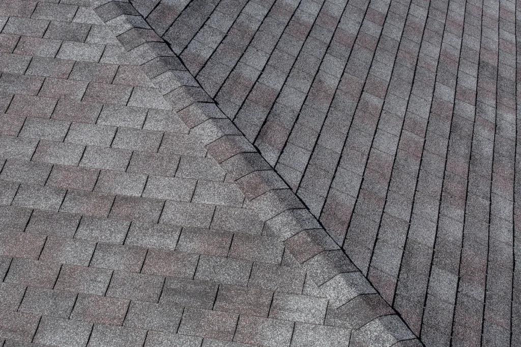 close up of asphalt rooftop after replacement