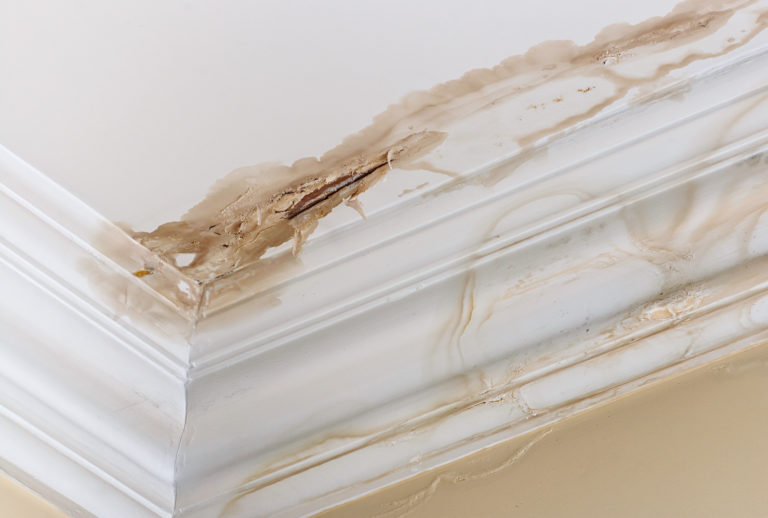 how to fix a leaking roof from the inside stained ceiling