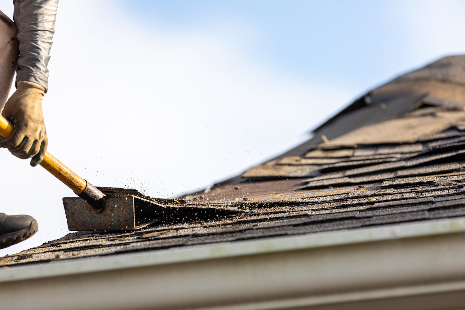 how to remove shingles from roof scraping
