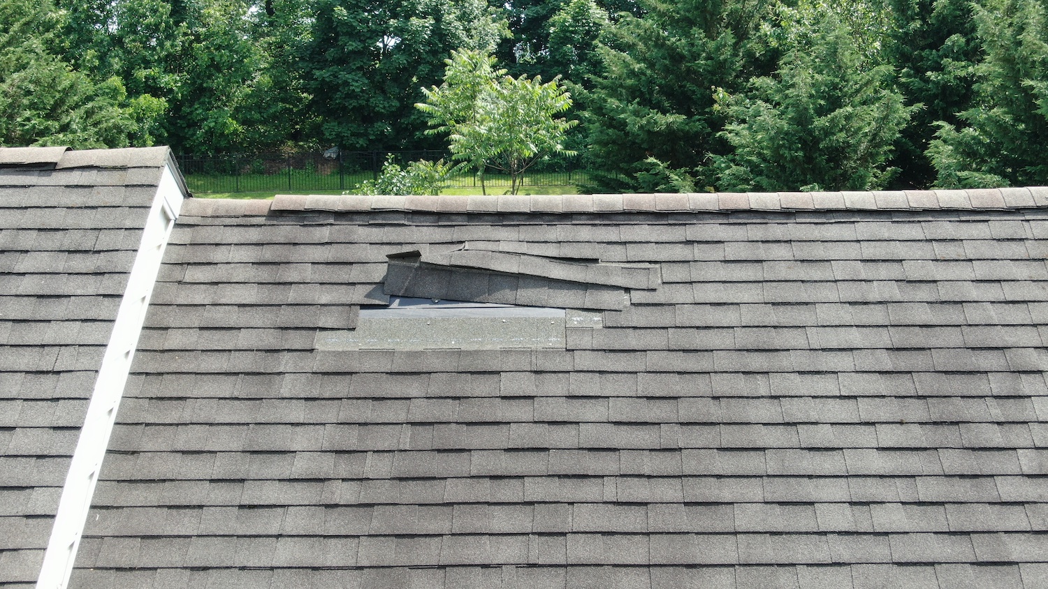 loose shingles on the roof