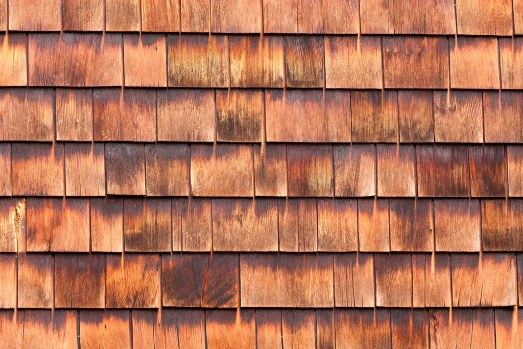 red cedar shingles on a house siding
