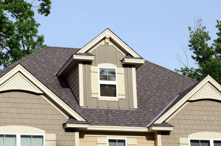 house with architectural asphalt shingle roof and gable roof
